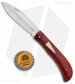Chuck Gedraitis Gedraitis Knives Slip Joint Knife Red Micarta W/ Westinghouse Inlay (3" Satin) -Avokelavavat Sales Store Gedraitis Knives SJ Micarta Red Westinghouse Mic Shield SP BHQ 85753 jr bottlecap