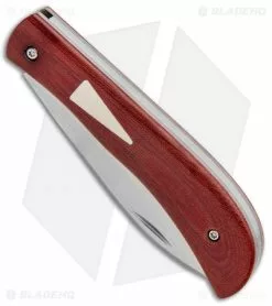 Chuck Gedraitis Gedraitis Knives Slip Joint Knife Red Micarta W/ Westinghouse Inlay (3" Satin) -Avokelavavat Sales Store Gedraitis Knives SJ Micarta Red Westinghouse Mic Shield SP BHQ 85753 jr spine
