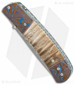 George Muller Knives George Muller LL-H Linerlock Knife Mokuti/Mammoth (2.875" Hakkapella Damasteel) -Avokelavavat Sales Store George Muller LL H mokuti mammoth hakkapella damasteel BHQ 71798 er spine