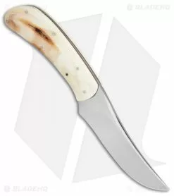 George Muller Knives George Muller Small Fixed Blade Knife Warthog Ivory (3.375" Mirror) -Avokelavavat Sales Store George Muller small Warthog Ivory mirror BHQ 68603 er side