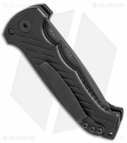 Gerber Auto 06 Automatic Knife S30V Drop Point (3.6" Black Serr) 0377 -Avokelavavat Sales Store Gerber Auto 06 DP black serr 0377 BHQ 1471 er side