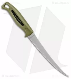 Gerber Ceviche Fillet Fixed Blade Knife Green Polymer (7" Stonewash) -Avokelavavat Sales Store Gerber Ceviche Fillet Fixed Blade 7in Green SW BHQ 145773 jr spine