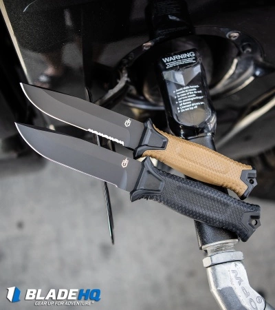 Gerber StrongArm Fixed Blade Knife Coyote Brown (4.8" Black Serr) 30-001059 5 Gerber StrongArm Fixed Blade Knife Coyote Brown (4.8" Black Serr) 30-001059 - Image 3