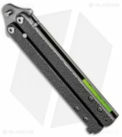 Groniger Knives Custom Balisong Knife Sculpted Ti W/ Green Spacers (4" SW) 7 Groniger Knives Custom Balisong Knife Sculpted Ti W/ Green Spacers (4" SW) -Avokelavavat Sales Store Groniger Balisong Sculpt Ti Green SW BHQ 49895 jr side