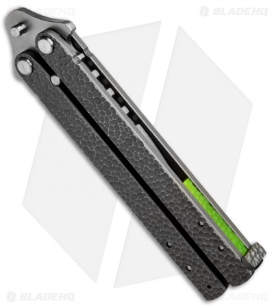 Groniger Knives Custom Balisong Knife Sculpted Ti W/ Green Spacers (4" SW) 4 Groniger Knives Custom Balisong Knife Sculpted Ti W/ Green Spacers (4" SW) - Image 2