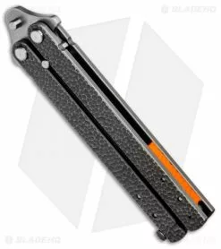 Groniger Knives Custom Balisong Knife Sculpted Ti W/ Orange Spacers (4" SW) -Avokelavavat Sales Store Groniger Balisong Sculpt Ti Orange SW BHQ 49893 jr side