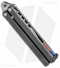 Groniger Knives Custom Balisong Knife Ti W/ USA Flag Spacers (4" Hand Satin) -Avokelavavat Sales Store Groniger Balisong Ti USA BHQ 49897 jr spine