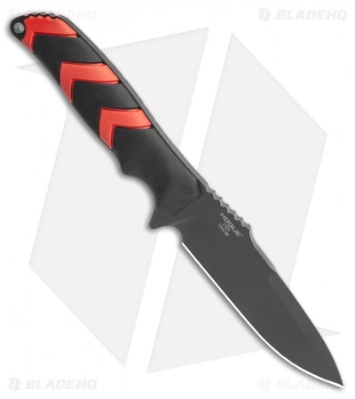 HK Fray Fixed Blade Knife Black/Red Rubber Clip Point (4.25" Black) 55252 4 HK Fray Fixed Blade Knife Black/Red Rubber Clip Point (4.25" Black) 55252 - Image 2