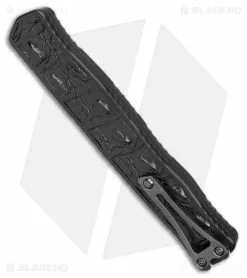 Heretic Cleric II Custom DE Automatic Knife Crocodile Inlay (4.1" Reptilian Dam) 8 Heretic Cleric II Custom DE Automatic Knife Crocodile Inlay (4.1" Reptilian Dam) -Avokelavavat Sales Store Heretic Cleric II Custom DE Auto Crocodile Inlay Reptilian Damascus BHQ 174706 jr side