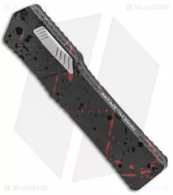 Heretic Knives Cleric Dagger OTF Knife Red Splash/Carbon Fiber (3.5" Stonewash) -Avokelavavat Sales Store Heretic Knives Cleric Dagger OTF Red Splash CF SW BHQ 86127 jr spine