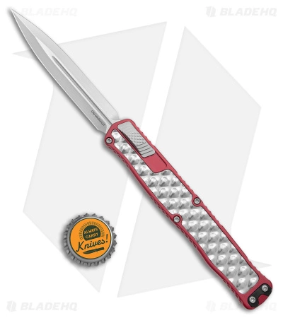 Heretic Cleric II DE Automatic Knife Red Aluminum / Stainless Inlay (4.2" SW) 6 Heretic Cleric II DE Automatic Knife Red Aluminum / Stainless Inlay (4.2" SW) - Image 4