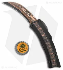 Heretic Knives Custom ROC D/A OTF Automatic Fat Carbon (3" Damascus) -Avokelavavat Sales Store Heretic Knives Custom ROC Fat Carbon Brass Copper Inlay BHQ 174835 jr bottlecap