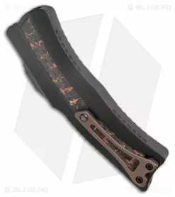 Heretic Knives Custom ROC D/A OTF Automatic Fat Carbon (3" Damascus) -Avokelavavat Sales Store Heretic Knives Custom ROC Fat Carbon Brass Copper Inlay BHQ 174835 jr side