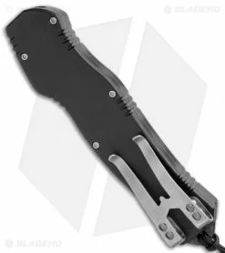 Heretic Knives Hydra OTF Automatic Knife Black Tanto (3.625" Stonewash) -Avokelavavat Sales Store Heretic Knives Hydra OTF Auto Black Tanto SW H006 2A BHQ 112295 jr side