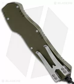 Heretic Knives Hydra OTF Automatic Knife Green Tanto (3.625" Stonewash) -Avokelavavat Sales Store Heretic Knives Hydra OTF Auto Green Tanto SW H006 2A GRN BHQ 112294 jr side