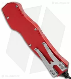 Heretic Knives Hydra OTF Automatic Knife Red Tanto (3.625" Stonewash) -Avokelavavat Sales Store Heretic Knives Hydra OTF Auto Red Tanto SW H006 2A RED BHQ 112305 jr side