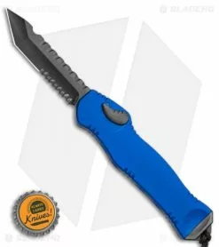 Heretic Knives Hydra OTF Automatic Knife Blue Tanto Serrated (3.625" DLC) -Avokelavavat Sales Store Heretic Knives Hydra OTF Automatic Knife Blue Tanto Serrated 3.625in DLC BHQ 115327 LS Bottlecap