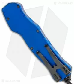Heretic Knives Hydra OTF Automatic Knife Blue Tanto Serrated (3.625" DLC) -Avokelavavat Sales Store Heretic Knives Hydra OTF Automatic Knife Blue Tanto Serrated 3.625in DLC BHQ 115327 LS Side