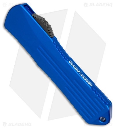 Heretic Knives Manticore-E Bowie OTF Knife Blue (3.25" Battleworn Black) 4 Heretic Knives Manticore-E Bowie OTF Knife Blue (3.25" Battleworn Black) - Image 2