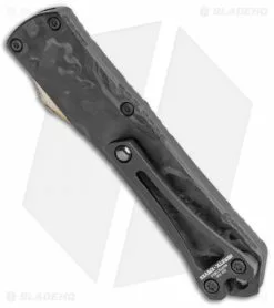 Heretic Knives Manticore-S Double Edge OTF Black Marbled CF (2.63" Hand-Ground) -Avokelavavat Sales Store Heretic Knives Manticore S Double Edge OTF Black Marbled CF Hand Ground BHQ 117544 jr side