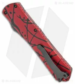 Heretic Knives Manticore-X D/E OTF Red W/ Black Splash (3.75" DLC) -Avokelavavat Sales Store Heretic Knives Manticore X DE OTF Red Black Splash DLC BHQ 107462 jr side