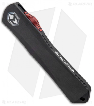 Heretic Knives Manticore-X Double Edge OTF Black/Red G-10 Button (3.75" Black) 4 Heretic Knives Manticore-X Double Edge OTF Black/Red G-10 Button (3.75" Black) - Image 2