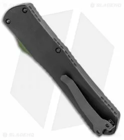 Heretic Knives Manticore-X OTF Tanto Knife Black Green G-10 Button (3.75" DLC) -Avokelavavat Sales Store Heretic Knives Manticore X OTF Tanto Black Green G 10 Button DLC BHQ 101689 jr side
