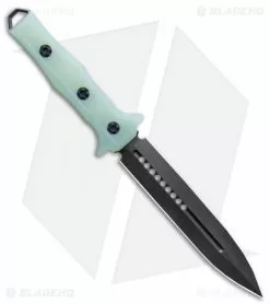 Heretic Knives Nephilim Fixed Blade Knife Natural Jade G-10 (6.5" Black DLC) -Avokelavavat Sales Store Heretic Knives Nephilim Fixed Blade Knife Jade Natural G10 6.5 DLC BHQ 137101 LS side jr