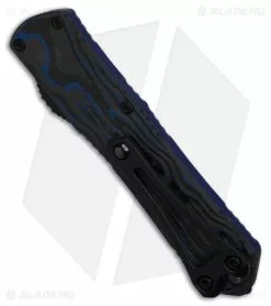 Heretic Knives Manticore-S Recurve OTF Blue Camo Carbon Fiber (2.6" Black) -Avokelavavat Sales Store Heretic Knives manticore S Recurve OTF Blue Camo Carbon Fiber 2in Black BHQ 177274 td side