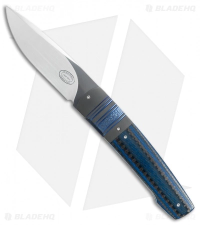 Herucus Blomerus LL 07 Custom Knife Zirconium Blue Carbon Fiber (3.4" Satin) 3 Herucus Blomerus LL 07 Custom Knife Zirconium Blue Carbon Fiber (3.4" Satin)