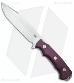 Rick Hinderer Hinderer Knives Fieldtac 6" Fixed Blade Knife Burgundy Micarta (Stonewash)