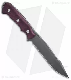 Rick Hinderer Hinderer Knives Fieldtac 6" Fixed Blade Knife Burgundy Micarta (Working) -Avokelavavat Sales Store Hinderer Knives Fieldtac 6in Fixxed Blade Burgundy Micarta WF BHQ 137859 td spine