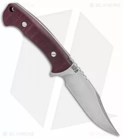 Rick Hinderer Hinderer Knives The Ranch Bowie Fixed Blade Knife Burgundy Micarta (Stonewash) -Avokelavavat Sales Store Hinderer Knives The Ranch Bowie Burgundy Micarta SW K605RS000 BHQ 99110 jr spine
