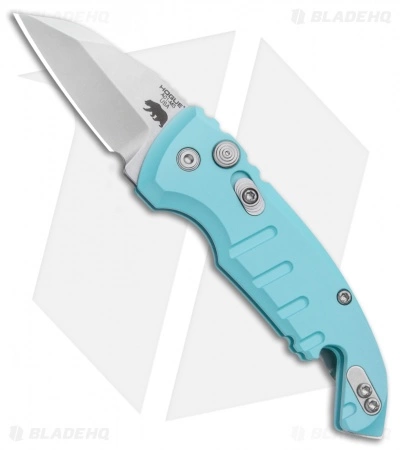 Hogue Knives CA Legal A01 Microswitch Wharncliffe Automatic Knife Aqua (1.8" SW) 3 Hogue Knives CA Legal A01 Microswitch Wharncliffe Automatic Knife Aqua (1.8" SW)