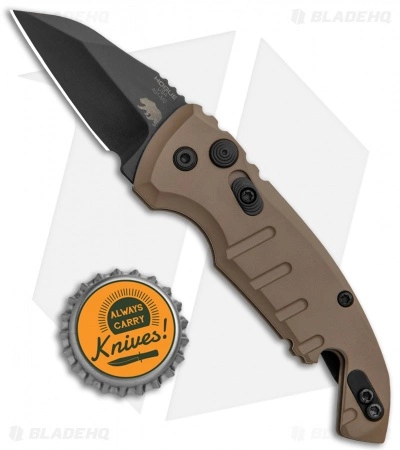 Hogue Knives CA Legal A01 Microswitch Wharncliffe Auto Knife FDE (1.8" Black) 6 Hogue Knives CA Legal A01 Microswitch Wharncliffe Auto Knife FDE (1.8" Black) - Image 4