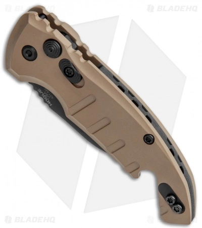 Hogue Knives CA Legal A01 Microswitch Wharncliffe Auto Knife FDE (1.8" Black) 4 Hogue Knives CA Legal A01 Microswitch Wharncliffe Auto Knife FDE (1.8" Black) - Image 2