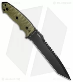 Hogue Knives EX-F01 Large Tanto Fixed Blade OD Green G-10 (7" Black) 35108 -Avokelavavat Sales Store Hogue Knives EX F01 Tactical Tanto Blade OD Green G 10 Black 35108 BHQ 87285 jr spine