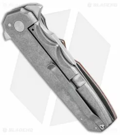 Clark Custom Knives Jason Clark Custom Mini Freefall Flipper Knife Micarta/Zirc (3.625" Satin) -Avokelavavat Sales Store Jason Clark Custom Mini Freefall Natural Micarta Zirc Satin BHQ 99265 jr side