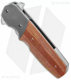 Clark Custom Knives Jason Clark Custom Mini Freefall Flipper Knife Micarta/Zirc (3.625" Satin) -Avokelavavat Sales Store Jason Clark Custom Mini Freefall Natural Micarta Zirc Satin BHQ 99265 jr spine