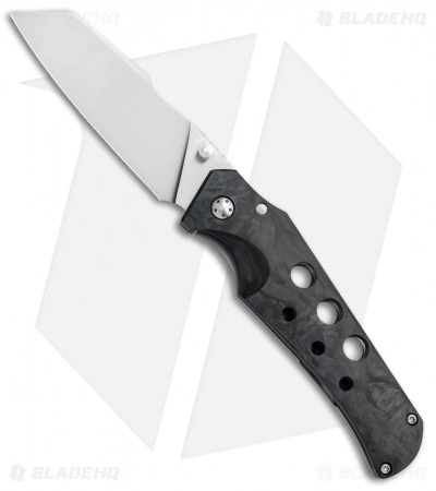 Jason Guthrie Custom Knives Jason Guthrie Scout Marbled CF Skeletonized Blue Liner Frame Lock (3.1" Satin) 3 Jason Guthrie Custom Knives Jason Guthrie Scout Marbled CF Skeletonized Blue Liner Frame Lock (3.1" Satin)