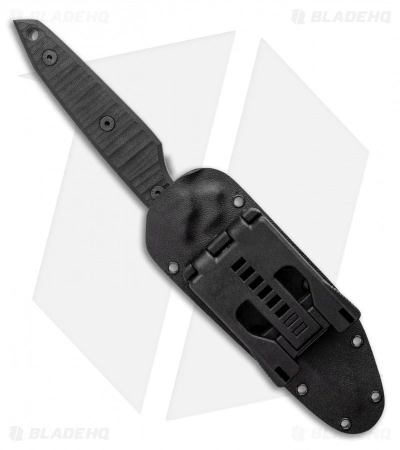 Jeff Hall Custom Large Envoy Fixed Blade Knife Black W/ Flat Spine (5" Gray SW) 5 Jeff Hall Custom Large Envoy Fixed Blade Knife Black W/ Flat Spine (5" Gray SW) - Image 3