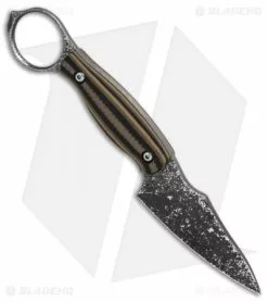 John Gray Custom Accomplice Fixed Blade Knife Blk/Green G10 (3.25" Mirror Camo) -Avokelavavat Sales Store John Gray Accomplice Knife BHQ 87027 er side