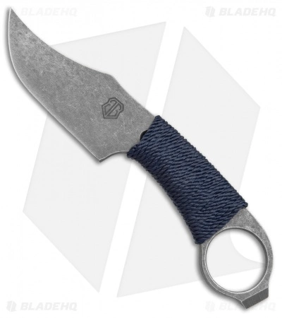 John Gray Custom Accomplice Bowie Fixed Blade Knife Blue Cord (3" Acid SW) 3 John Gray Custom Accomplice Bowie Fixed Blade Knife Blue Cord (3" Acid SW)