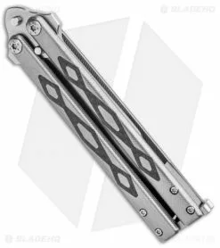 John Gray Custom Balisong Butterfly Knife Titanium W/ Carbon Fiber (4.25" Satin) -Avokelavavat Sales Store John Gray Custom Balisong Butterfly Ti CF Satin BHQ 99566 jr side
