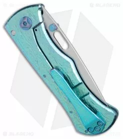 John Gray Custom Recurve Tanto Frame Lock Knife Lightning Green Ti (3.5" Satin) -Avokelavavat Sales Store John Gray Custom Recurve FL Lightning Ti Green MagnaCut BHQ 176360 jr side