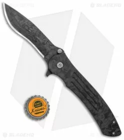 John Kubasek Recurve Drop Point Flipper Knife Shred Carbon Fiber (3.5" CF/D2) -Avokelavavat Sales Store John Kubasek Recurve DP Flipper Shred CF BHQ 122963 jr bottlecap