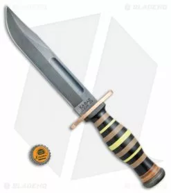 Ka-Bar Bowie Limited Edition PTK Fixed Blade Knife Stacked G-10 (7" Blued) -Avokelavavat Sales Store Ka Bar Lim Ed PTK Stacked G 10 Blued PTK BLU BHQ 74104 jr bottlecap