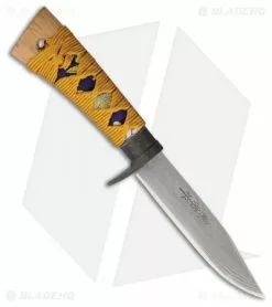 Kanetsune Kin-Nishiki Fixed Blade Knife Wrapped Oak (4.75" Damascus) KB-259