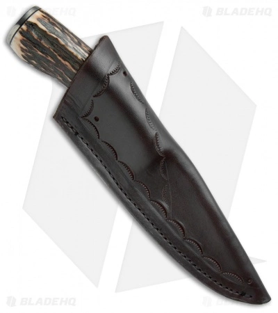 Keith Bagley Custom Damascus Hunter Fixed Blade Stag (4.6" Damascus) 5 Keith Bagley Custom Damascus Hunter Fixed Blade Stag (4.6" Damascus) - Image 3