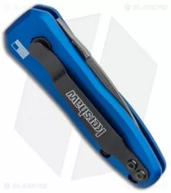 Kershaw Launch 4 CA Legal Automatic Knife Blue (1.9" Damascus) BHQ Exclusive -Avokelavavat Sales Store Kershaw Launch 4 CA Legal Auto Blue Damascus 7500BLUDAM BHQ 91856 jr side